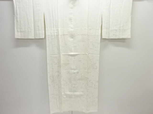 花喰い鳥模様織り出し単衣長襦袢